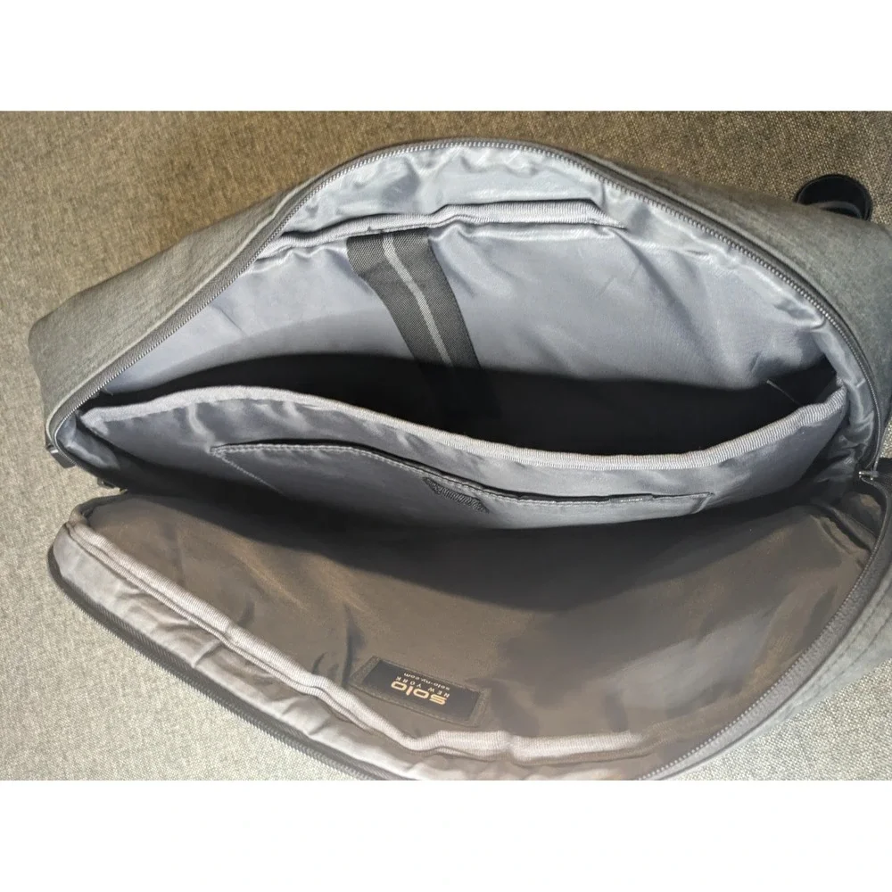 Solo New York Laptop Hybrid Backpack /Convertible Briefcase Gray Messenger Bag